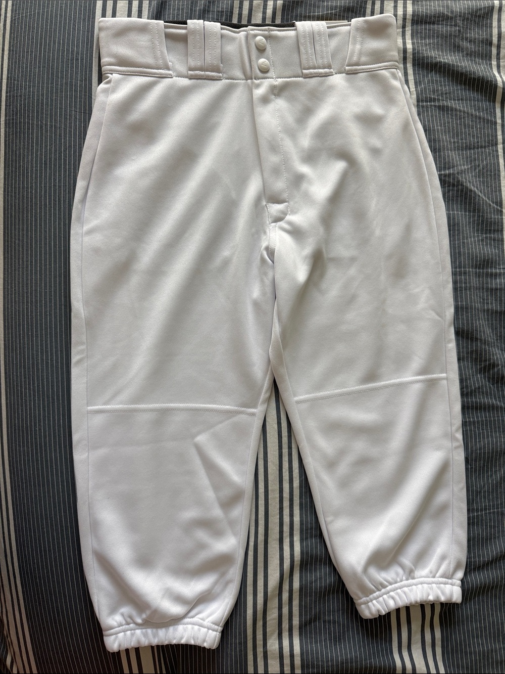 White Easton Baseball Knicker length pants- adult small